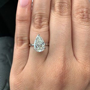 3.20 TCW Pear Moissanite Ring